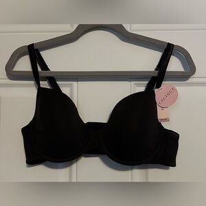 Lane Bryant Cacique Black Cotton T-Shirt Underwire Bra - 38C